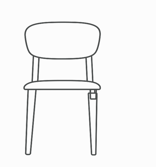 椅子の脚を取り外し、交換部品を取り付ける模式図