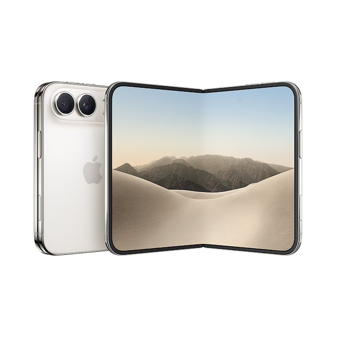 開いた画面と背面が見えるiPhone Duoの製品写真